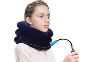 Bodiiwuliu Appareil De Traction Cervicale, Coussin De Nuque Gonflable RéGlable, Collier Traction Gonflable, Relaxe Votre Cou, Taille Ajustable, Pour La Maison Et Le Bureau