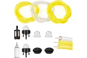 GOTRUST Strimmer Fuel Pipe 2.5mm 3mm, 3Pcs Universal Fuel Line Hose Tube 30cm, Petro Fuel Line with Soft Pipe Filter Primer Bulb Pump for Weed Eater Chainsaws Small Engines