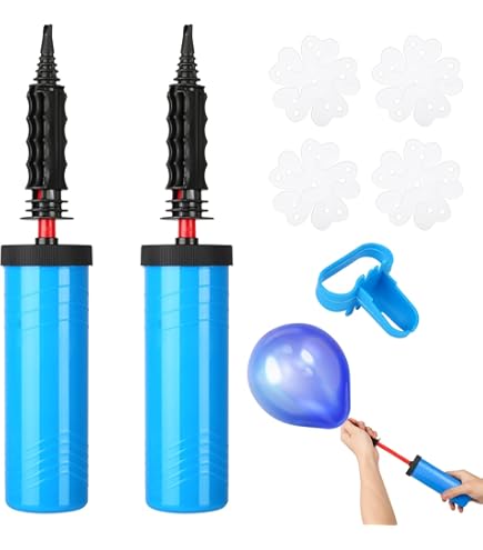PartyWoo Balloon Pump, Pack Of 2 Balloon Pump Hand With Balloon Arch Strip, 2 Pcs Balloon Knotters And Ribbon Dual Action Balloon Inflator Air Pumps For Balloons Yoga Balls Balloon Arch - View #10