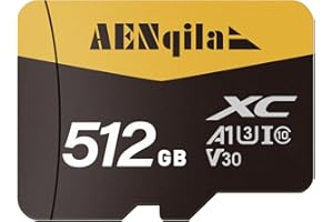 VNKISSCUTE Tarjeta Micro SD 512GB, Tarjeta de Memoria Alta Velocidad Memory Card Gran Capacidad SD Card para Cámaras, Teléfonos, Dash CAM, Tabletas