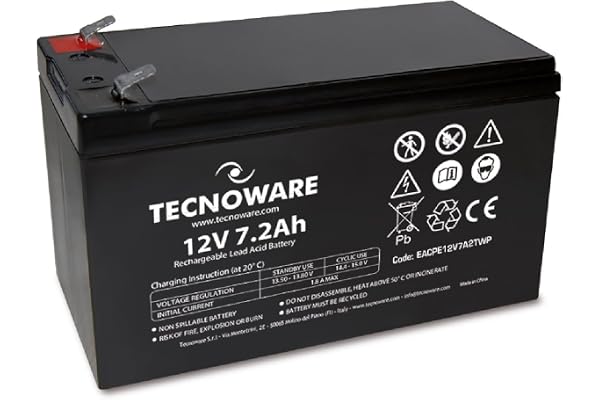 Tecnoware Power Systems Store Batterie au plomb étanche 12 V Capacité 7,2 Ah