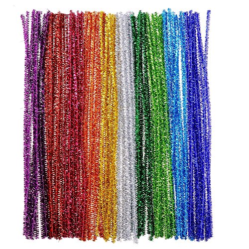 Pompons, Selbstklebend Wiggle Kulleraugen, Glitzer Pfeifenreiniger Chenilledraht für Handwerk DIY Kunstbedarf, 1000 Stück - 2