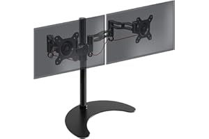 Duronic DM35D2 Bras pour 2 moniteurs d’ordinateur | Support double d’écran PC articulé ergonomique de bureau | VESA 75 100 | Hauteur Ajustable | Rotatif Inclinable Pivotant | Compatibilité universelle