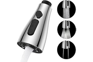 SREWOHS PRO Testa di ricambio per rubinetto della cucina estraibile, 4 funzioni, ugello di ricambio per spruzzatore per lavello estraibile, cromato