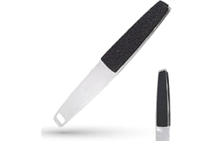 LA ROSA PRODUCTOS PROFESIONALES LaRosa PUMICE SPA Lima Doppia per Piedi – Manico Trasparente con Pietra Pomice Nera (Ruvida) e Superficie Abrasiva (Fine)