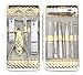Keiby Citom Professional Stainless Steel Nail Clipper Travel & Grooming Kit - High Quality Nail Tools Manicure & Pedicure Set of 12pcs with Luxurious Case(Gold)