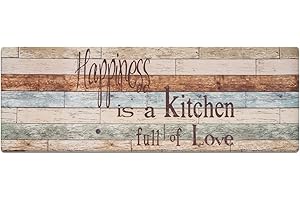 ‎RECYCO RECYCO Küchenläufer 60x180 PVC 10mm Dick rutschfest Waschbar Wasserdicht Küchenteppich Küchenmatte Läufer Teppich für Küche Läufer(Happiness)