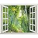 Produktbild YUELA Poster Aufkleber creative Fake window_Wohnzimmer 3D-warmen Selbstklebende Tapete Zimmer ornament Sticker creative fake Fenster, Bambus reim Produkt