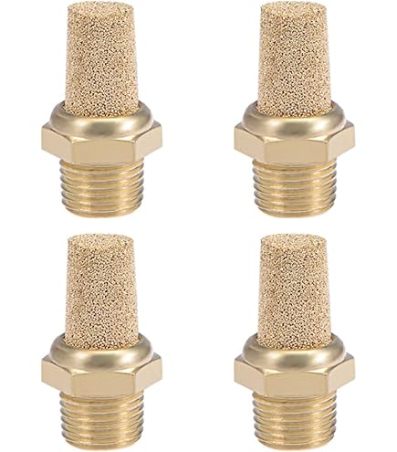Pneumatischer Schalldämpfer – 1/4 PT, Sinterbronze, Messinggehäuse, 8 Stück, Für Magnetventile Und Abgasgeräusche