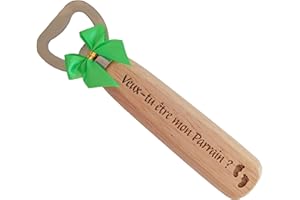 BOMOSKI Veux-tu être mon Parrain - Décapsuleur en Bois Gravé et Personnalisé Cadeau Original Demande de Parrainage pour un Futur Parrain