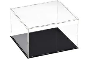 Recogwood Vetrina In Acrilico Trasparente, 30 x 30 x 25cm, Cubo Organizzatore Con Base Nera, Antipolvere Per Action Figures, Giocattoli, Collezionismo, Oggetti Da Esposizione
