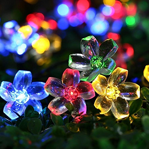 YOEEKU LED Blumen Solar Lichterkette 5 Meter 50er, Wasserdicht, Außenlichterkette, Weihnachtsbeleuchtung, 8 Modes Solar Blüten Leuchtkette für Garten, Hochzeit, Party usw (Mehrfarben) - 3