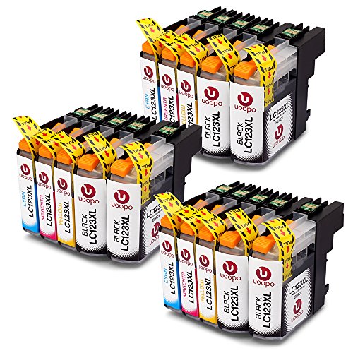 Uoopo Kompatibel Ersatz für Brother LC123 Tintenpatronen, Multipack Patrone Use for Brother MFC-J470DW MFC-J4510DW MFC-J870DW DCP-J552W MFC-J6520DW MFC-J6920DW MFC-J6720DW DCP-J132W DCP-J4110DW MFC-J4610DW MFC-J4410DW DCP-J152W DCP-J172W DCP-J752W MFC-J650DW MFC-J4710DW Drucker.(6 Schwarz,3 Cyan 3 Magenta 3 Gelb)