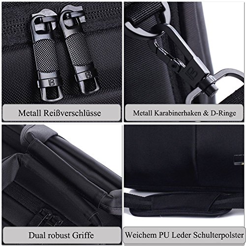 Laptop Tasche, BRINCH 15,6 Zoll Nylon Stil geräumig Multi-Fach Laptop Schultertasche Messenger Bag Handtasche Tablet Aktentasche Umhängetasche für 15 – 15,6 Zoll Laptop / Notebook / Macbook / Tablet Computers,Schwarz - 6
