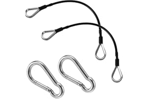 Xthrotsenk Lot de 2 rallonges de câble de fitness pour salle de sport, accessoires de rechange pour équipement de fitness à la maison, accessoires avec mousqueton pour extension de jambe et traction