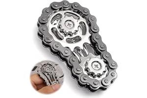 AOEVUIR Cool Gears Fidget Chain, Juguete Fidget Spinner de Montaje para Niños y Adultos, Cadena de Engranajes de Metal para Aliviar el Estrés, Idea de Regalo Creativa