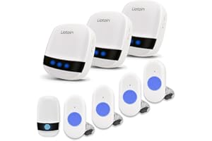 LIOTOIN Notrufknopf für Senioren Notruf Kabellos Hausnotruf Senioren InternSOS Alarm Notfallknopf Alarmknopf für Senioren Wasserdicht Pflegeruf Set 5 Sender 3 Empfänger