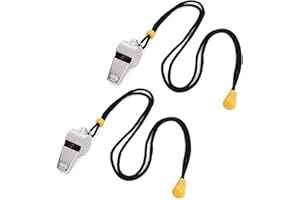 NXPUXP Edelstahl Trillerpfeife,2 Stück Professionelle Sportpfeife mit Umhängeband,Trainingspfeife aus Edelstahl,Ideal für Schulsport,Schiedsrichter,Hundetraining