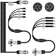 DALLUX Heavy Duty Vehicle Coil Trailer Cable with 4 Channel 4 PIN AV Connector Disconnect Kit for Truck Caravan Motor Home Backup Security Camera Monitor System