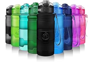 ZORRI Borraccia Sportiva BPA Free Tritan 14oz, 17oz, 24oz,32oz, 1l Bottiglia da Palestra Riutilizzabile Ideale da Corsa, Bici, Ciclismo, Scuola Bambini, Viaggi e Altro