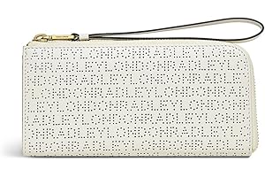 RADLEY London Alba Place Large Zip Around Matinee Purse for Women in Leather, with Wristlet Strap, Laser-cut Monogram & 12 Interior Card Slots