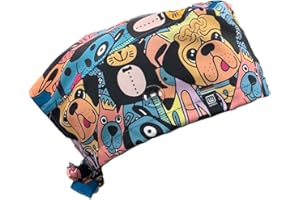 Weark Bonnet de santé pour homme et femme, infirmière dentaire médicale, pédiatre à poils longs avec boutons et sweat-shirt à l'avant