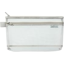 Midori Cl Mesh Pouch - White Nylon Pen Case From Japan
