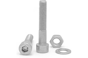 NOLDAR | Tornillos allen con cabeza cilindrica. Acero inoxidable (AISI 304). Incluye 10 tornillos con 10 tuercas y 10 arandelas (30 piezas). Tornillos con rosca parcial. (Medida M10 x 60 mm)