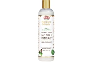 African Pride Moisture Miracle Hydrate & Renew Curl Milk & Hair Detangler, För naturliga spolar och lockar, återfuktar och kontroller friss, 355 ml