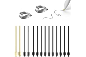 MAYDORHER Tips/Nibs Replacement for Remarkable 2, Durable Remarkable Pen Tips for Marker 2/1 Stylus Marker Pen Plus, Titanium + Plastic Nibs/Tips+Clip (2 Gold + 2 Silver + 10 Black)