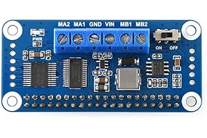Waveshare Motor Driver Hat for Raspberry Pi Onboard PCA9685 TB6612FNG Drive Two DC Motors I2C Interface 5V 3A Can be Stackable up to 32 This Modules