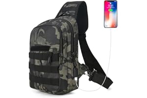 HUNTVP Brusttasche Herren Militär Sling Bag Herren Tactical Crossbody Bag Schultertasche MOLLE Umhängetasche Mini Single Strap Rucksack für Reisen Wandern Camping