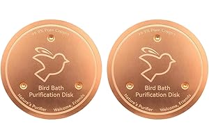 SALYEELULY 2pcs Bird Bath Copper Disk | Pure Copper Bird Bath Purification Disk, Reduce Cleaning Frequency & Keep Water Clean for Outdoor Birdbaths, Bowls & Garden Fountains