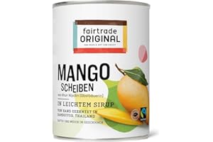 ‎FAIRTRADE ORIGINAL Mango in Dosen von Fairtrade Original | 425 g Mangoscheiben leicht gezuckert | Mango Scheiben mit Sirup | Sweet Mango | Dosen Mango Fair Trade und natürlich (1 Dose (425g))