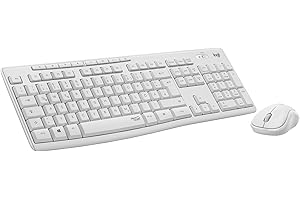 ‎LOGITECH Logitech MK295 kabelloses Tastatur-Maus-Set mit SilentTouch-Technologie, Shortcut-Tasten, optischer Spurführung, Nano USB-Empfänger, verzögerungsfreier Drahtlosverbindung, QWERTZ layout- Weiß