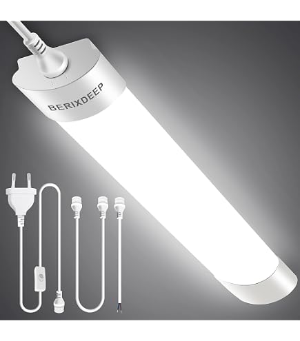 Plafoniera LED Neon 150cm 48W, Collegabile, IP65, Luce Bianca Neutra 4000K, Per Garage Cantina Officina