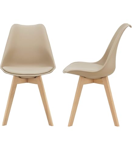 Lot De 2 Tabourets De Bar Hauts Avec Dossier Et Repose-Pieds – Siège Rembourré Similicuir Blanc, Pieds Hêtre Massif – 70 Cm Hauteur D'Assise