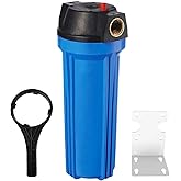 Geekpure 10 Inch Standard Slim Blue Line Filter Housing for 2.5" x 10"-3/4" Female BSP Inlet/Outlet with Key and Bracket