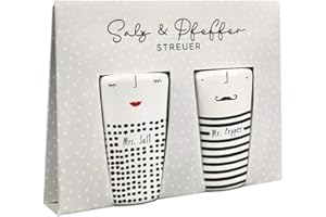 GRAFIK WERKSTATT Grafik-Werkstatt 63965 Set Sale e Pepe da Officina Graphics con Vero Oro | Porcellana | Mr. & Mrs, Bianco, Nero