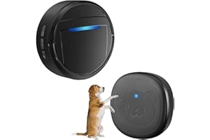Whimsii Campanello Wireless per Cani, Campanello ad Anello per Uscire, Pulsanti Impermeabili IP55, 55 Melodie, 4 Livelli di Volume e Portata di 289,6 m (Nero, 1 Ricevitore 1 trasmettitore)