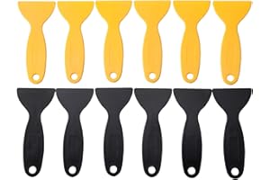 NUTS OT NUTS Plastic Scraper Putty Knife Wall Filler Tool Flexible Paint Scraper Polyfilla Kit for Spackling, Patching, Decal, Wallpaper, Baking, Wall and Car Putty 12pcs