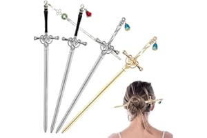 BZQCPLX 4pcs Ancient Style Sword hair Stick, Tassel Hair Pins for Women Girls, Chinese Retro Design DIY Long Hair Needles, Retro Tassel Hair Chignon Accessories Women Girls