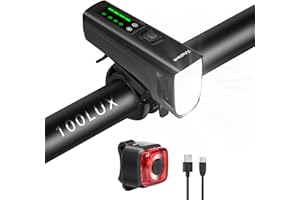 AUFACHIEVE Fahrradlicht USB Aufladbar, 100 LUX Vorne+Fahrrad Rücklicht LED Fahrradlicht Set, Fahrradlampe Mit 4 Beleuchtungsmodi und Auto Modi, IPX5 Wasserdicht StVZO Zugelassen Fahrradbeleuchtung