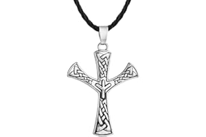 QIAMNI CHANDLER QIAMNI Algiz Rune Pendentif Elhaz Amulette nordique Viking Bijoux Scandinavie nordique Talisman celtique, Zinc