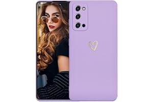 Kaywzo Funda para Samsung Galaxy S20,Carcasa de Suave Silicona con Patrón del Corazón,Diseño Minimalista,Ultradelgado Lindo Mujeres Phone Case Cover,Morado