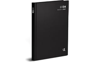 VIVAAS 2024 Diary A4 | A5 | A6 Diary Page A Day Desk And Week To View Diary Hard Backed Diaries Organiser For Student, Teacher, Home, Office, Business Year Planner (A4 Day A Page, Black)