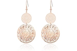 XIYINTA Hohler Baumel Ohrringe für Damen, hypoallergen rosévergoldet/versilbert Tropfenohrringeinsatz Zirkonia-Kristall