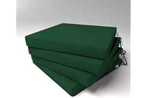 Market-Alley Stuhlkissen Sitzkissen mit Bänder für Gartenstuhl, Küche oder Esszimmerstuhl Stuhlauflage (120 Dunkelgrün 40x40x4cm - 4er Set)