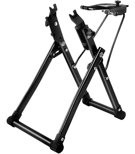 LIROPAU - Support De Centrage Pour Roues De Vélo Pliable | En Métal, Compatible VTT, Route, Ville - Noir