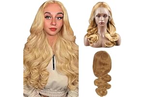Shoaiye Parrucche Capelli Veri 13x6 Body Wave Human Hair Wig Lace Front Parrucca Donna Umani Glueless Wear and Go Pre Plucked Free Part Unprocessed Virgin Brazilian Honey Blonde Color 18 Inch